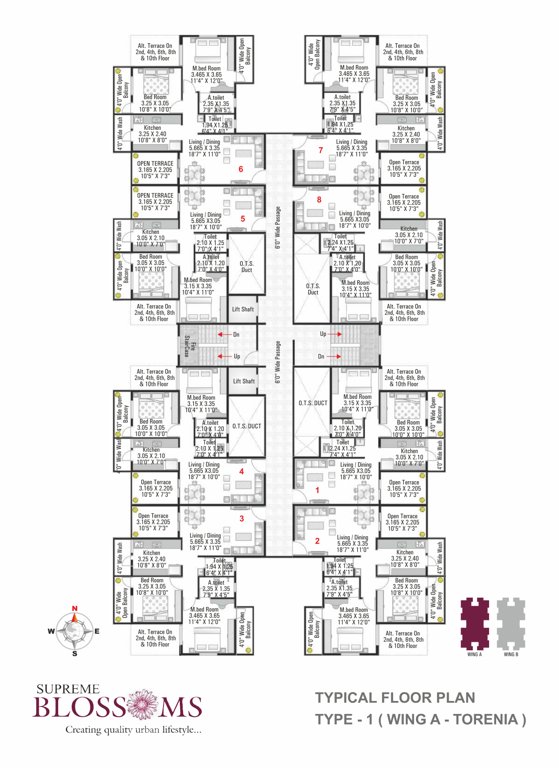  supreme blossoms Tower 1 Cluster Plan