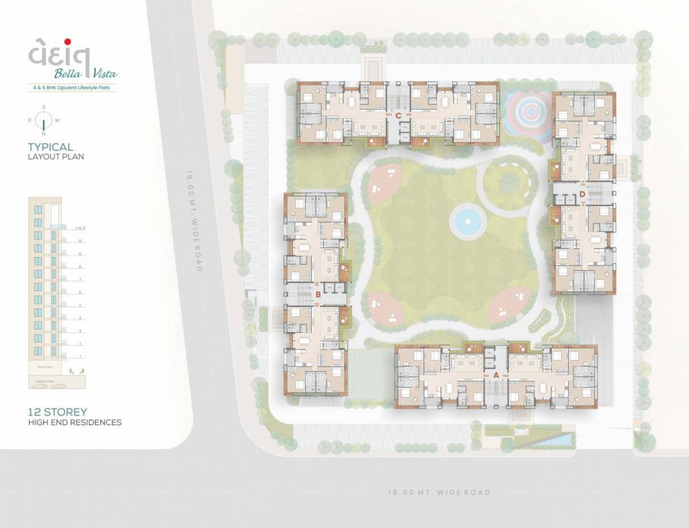  vedant bellavista Block A, B, C, D Typical Cluster Plan