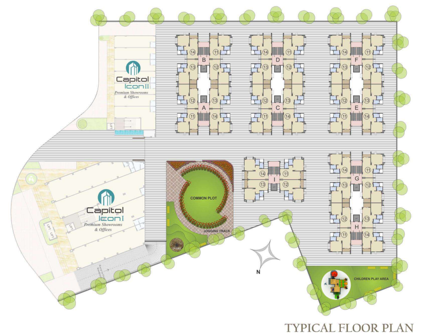  capitol flora and capitol icon typical Cluster Plan