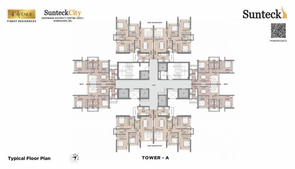  city-avenue Tower A Cluster Plan for Typical Floor