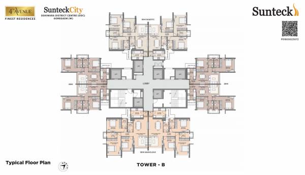  city-avenue Tower B Cluster Plan for Typical Floor