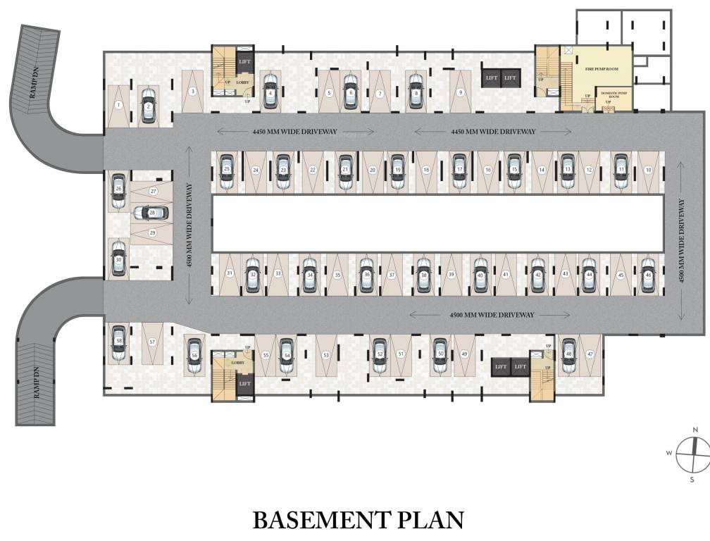  bds eternia Wing 1, 2 Basement Cluster Plan