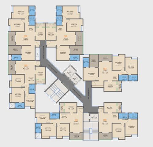  allure Allure Cluster Plan From 2nd to 7th, 9th To 11th, & 13th Floor