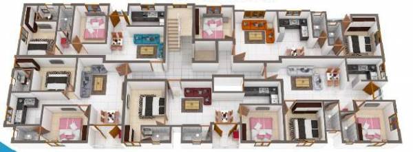  mullai Mullai Cluster Plan For 3D Typical Floor Plan