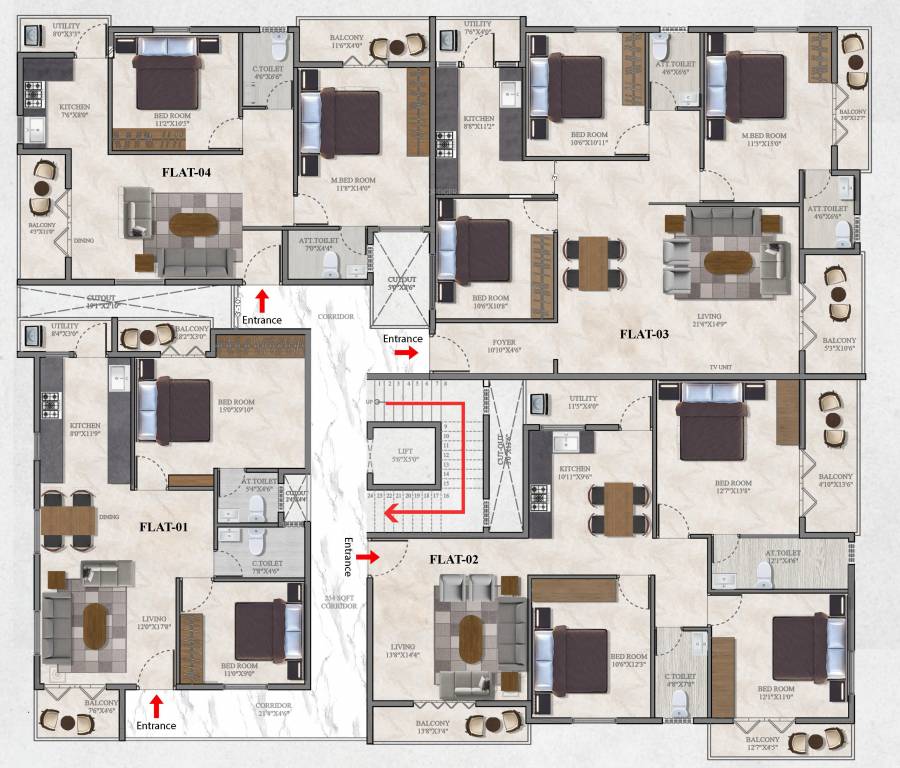  brindavan Brindavan Cluster Plan For Typical Floor Plan