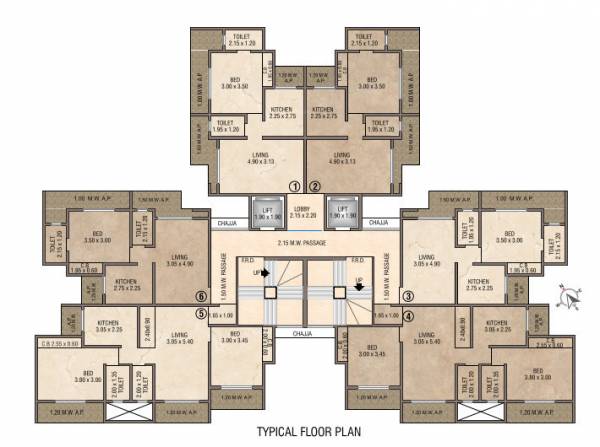  elanza-wing-a Elanza Wing A Typical Cluster Plan