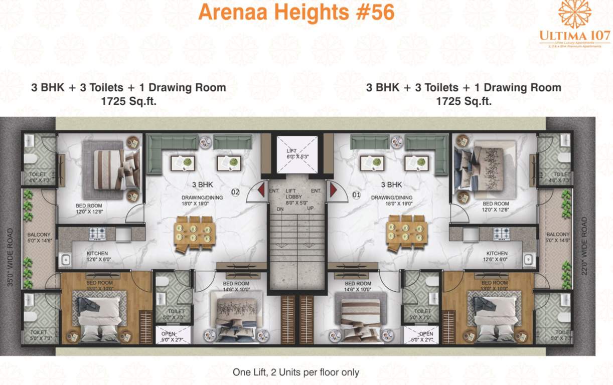 ultima 107 Arenaa Heights 56 Typical Cluster Plan