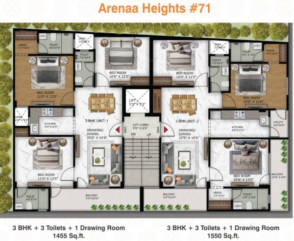  ultima-107 Arenaa Heights 71 Typical Cluster Plan