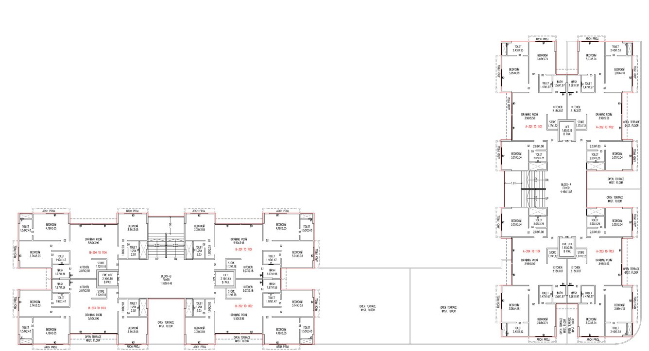  balmukund glory Block A,B Cluster Plan From 2nd To 11th Floor