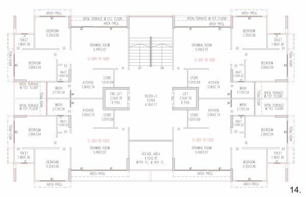  balmukund-glory Block C Cluster Plan from 7th to 9th Floor
