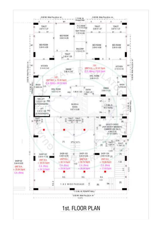  vatrika gold Vatrika Gold Cluster Plan for 1st Floor