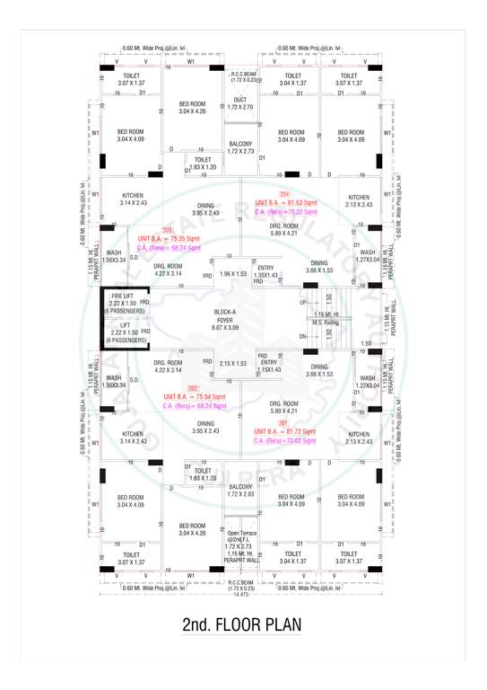  vatrika gold Vatrika Gold Cluster Plan for 2nd Floor