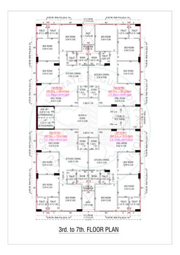  vatrika-gold Vatrika Gold Cluster Plan from 3rd to 7th Floor