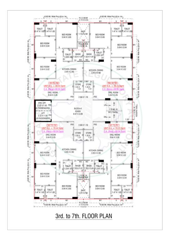 vatrika gold Vatrika Gold Cluster Plan from 3rd to 7th Floor