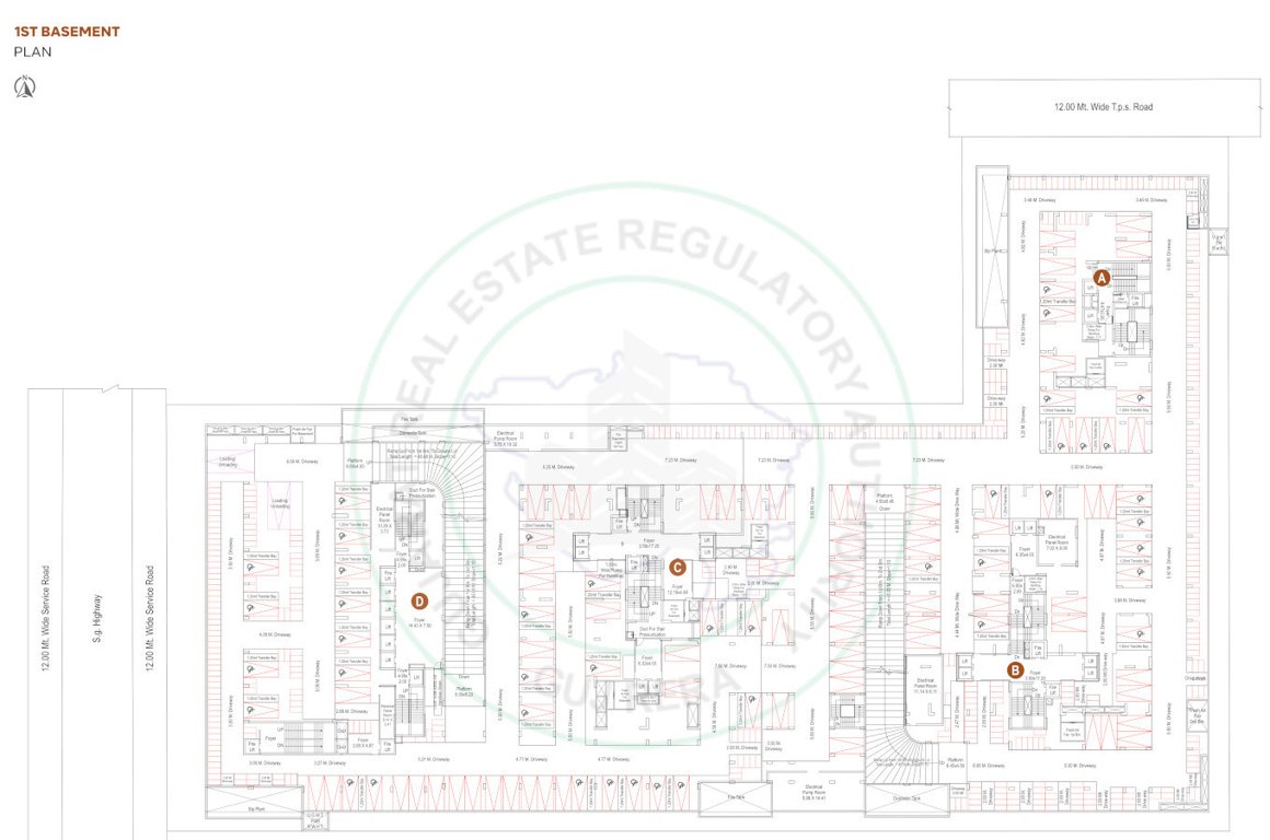 the opus and aatmantan A, B, C Basement 1 Cluster Plan