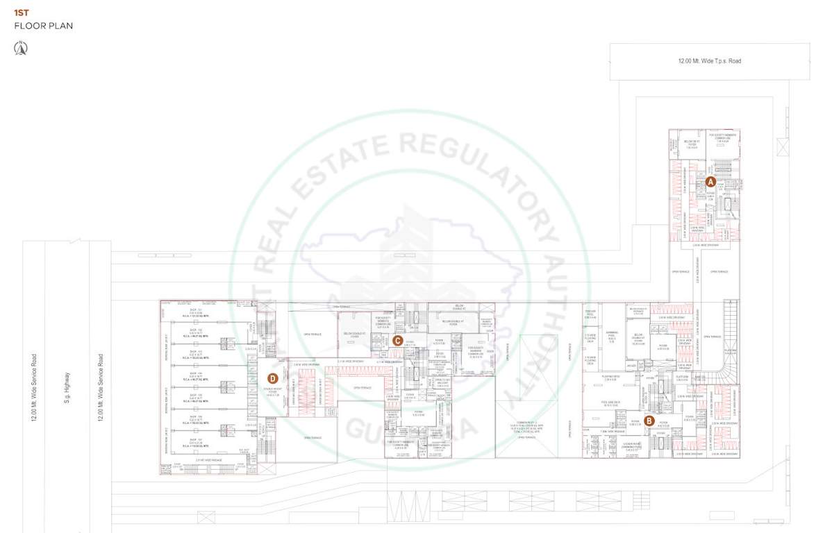 the opus and aatmantan A, B, C Cluster Plan For 1st Floor