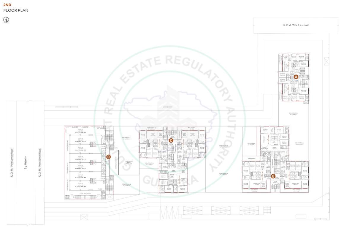 the opus and aatmantan A, B, C Cluster Plan For 2nd Floor