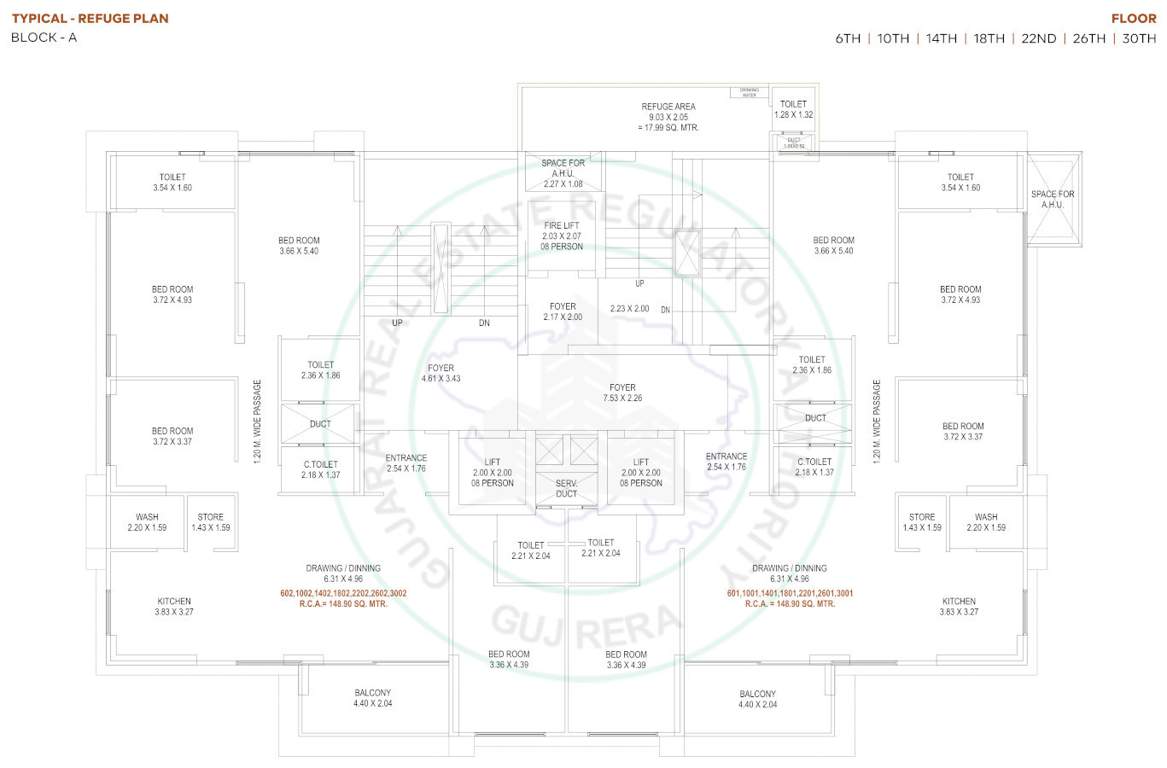 the opus and aatmantan A Cluster Plan For 6th, 10th, 14th, 18th, 22nd, 26th, 30th Floor