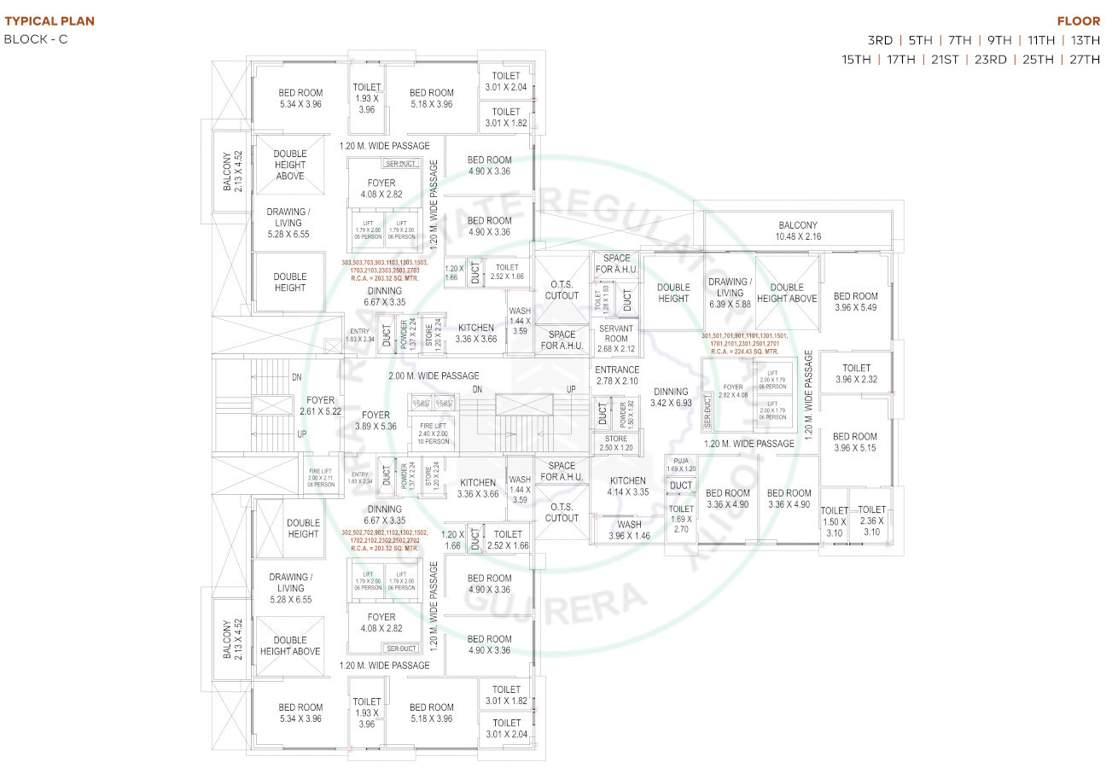 the opus and aatmantan C Cluster Plan From 3rd To 27th Floor Except 4th,8tg, 12th, 16th, 20th, 24th & 6th, 10th, 14th, 18th, 22nd, 26th Floor