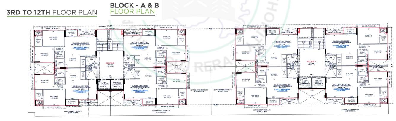  east ebony A, B Cluster Plan From 3rd To 12th Floor