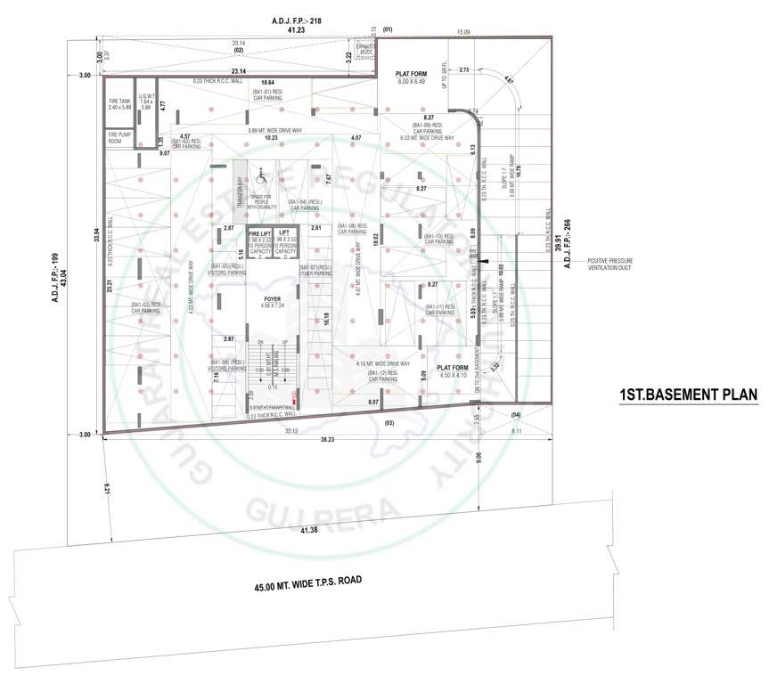  shubh city 56 Block  A Cluster Plan For 1st Basement Floor