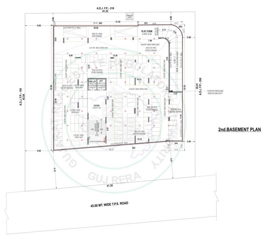  shubh city 56 Block  A Cluster Plan For 2nd Basement Floor