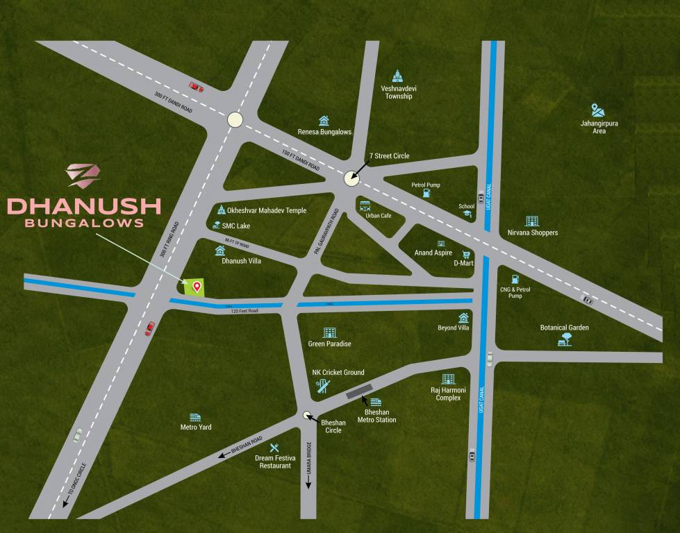 dhanush bungalows Location Plan