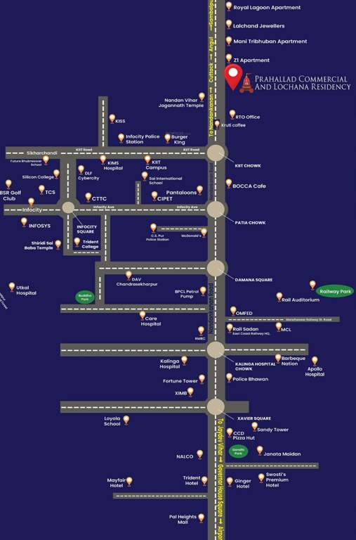  prahallad commercial and lochana residency Location Plan