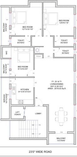 t-j-flats Green T J Flats Typical Cluster Plan