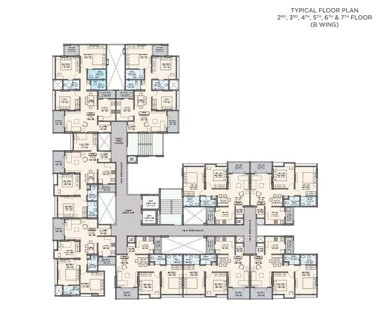  nivasa ananya phase i B Wing Cluster Plan From 2nd To 7th Floor