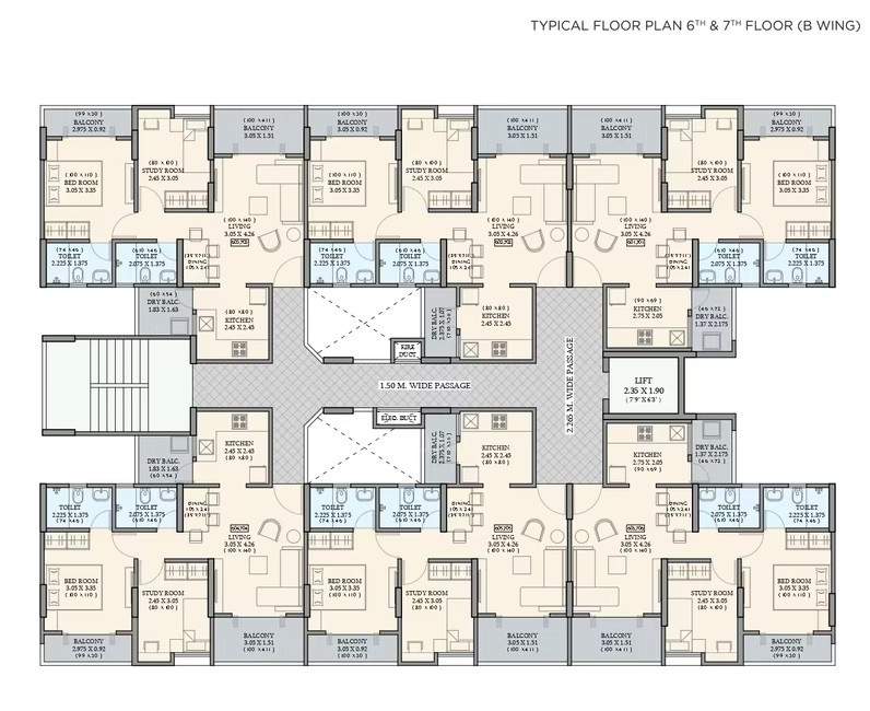  nivasa ananya phase i B Wing Cluster Plan From 6th To 7th Floor