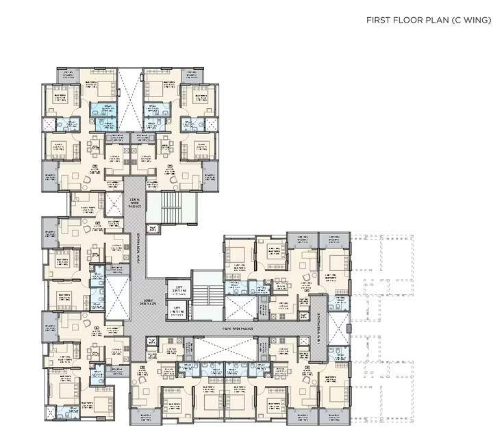  nivasa ananya phase i C Wing Cluster Plan For 1st Floor