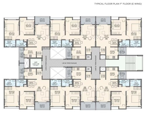  nivasa-ananya-phase-i E Wing Cluster Plan For 1st Floor