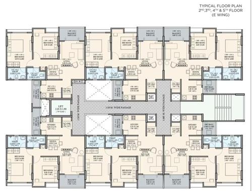  nivasa-ananya-phase-i E Wing Cluster Plan From 2nd To 5th Floor