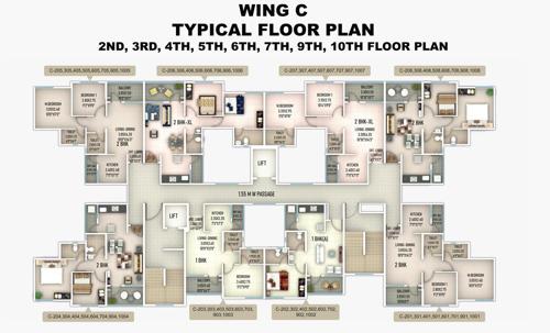  sanskruti-meander Meander Wing C Cluster Plan From 2nd To 10th Floor