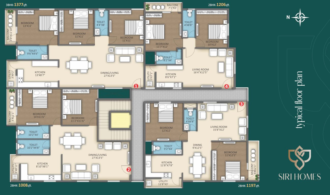  siri homes Siri Homes Cluster Plan from 1st to 5th Floor