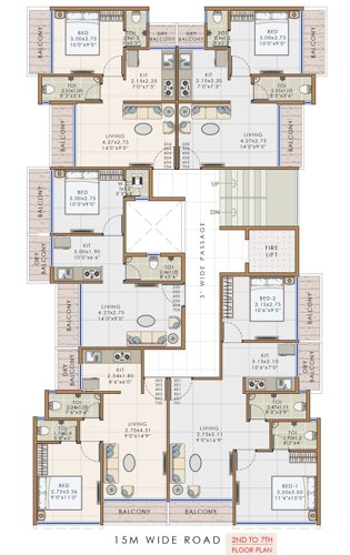  shiv-ganesh Shiv Ganesh Cluster Plan from 2nd to 7th Floor