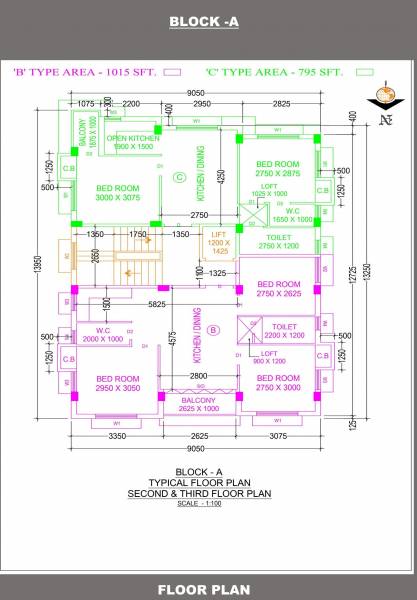  durba Block A Typical Cluster Plan