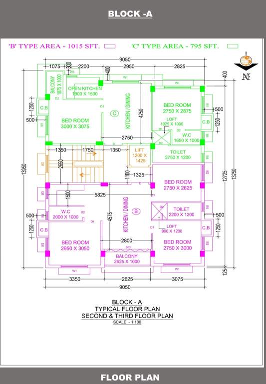  durba Block A Typical Cluster Plan