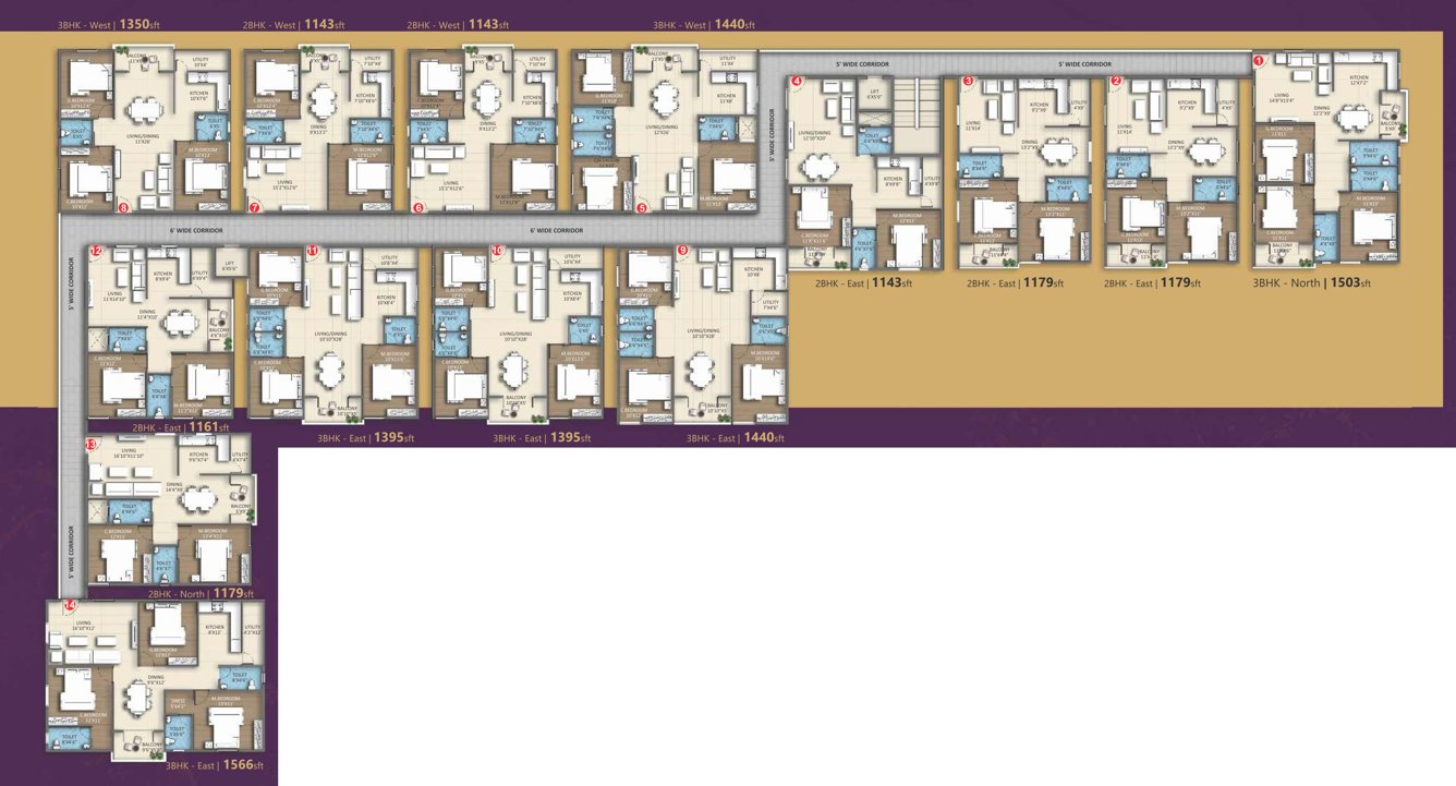  sathviks nandanam Sathviks Nandanam Cluster Plan For Typical Floor Plan