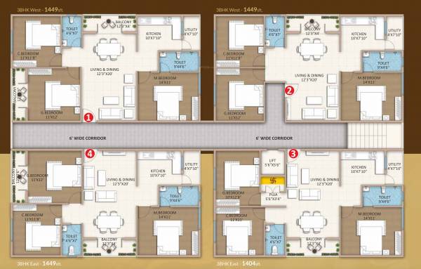  sathvik-paradise Sathvik Paradise Cluster Plan from 1st to 5th Floor