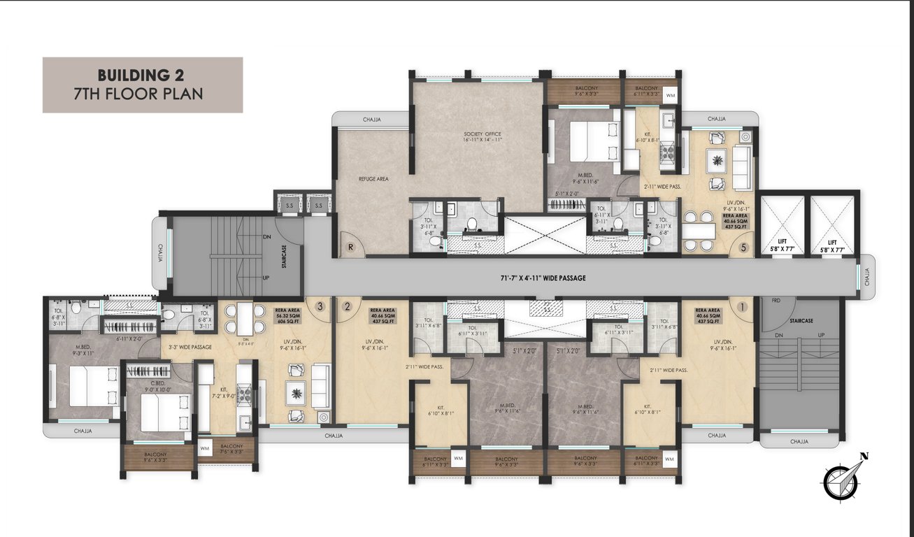  shree nandkumar mahadev ashirwad Building No 2 Cluster Plan for 7th Floor