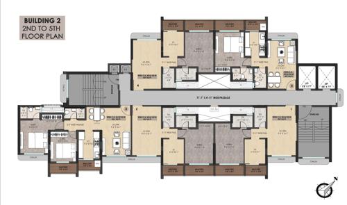  shree-nandkumar-mahadev-ashirwad Building No 2 Cluster Plan from 2nd to 5th Floor