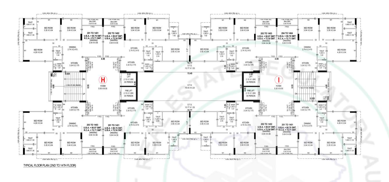  gracia  Block H And I Cluster Plan from 2nd to 14th Floor