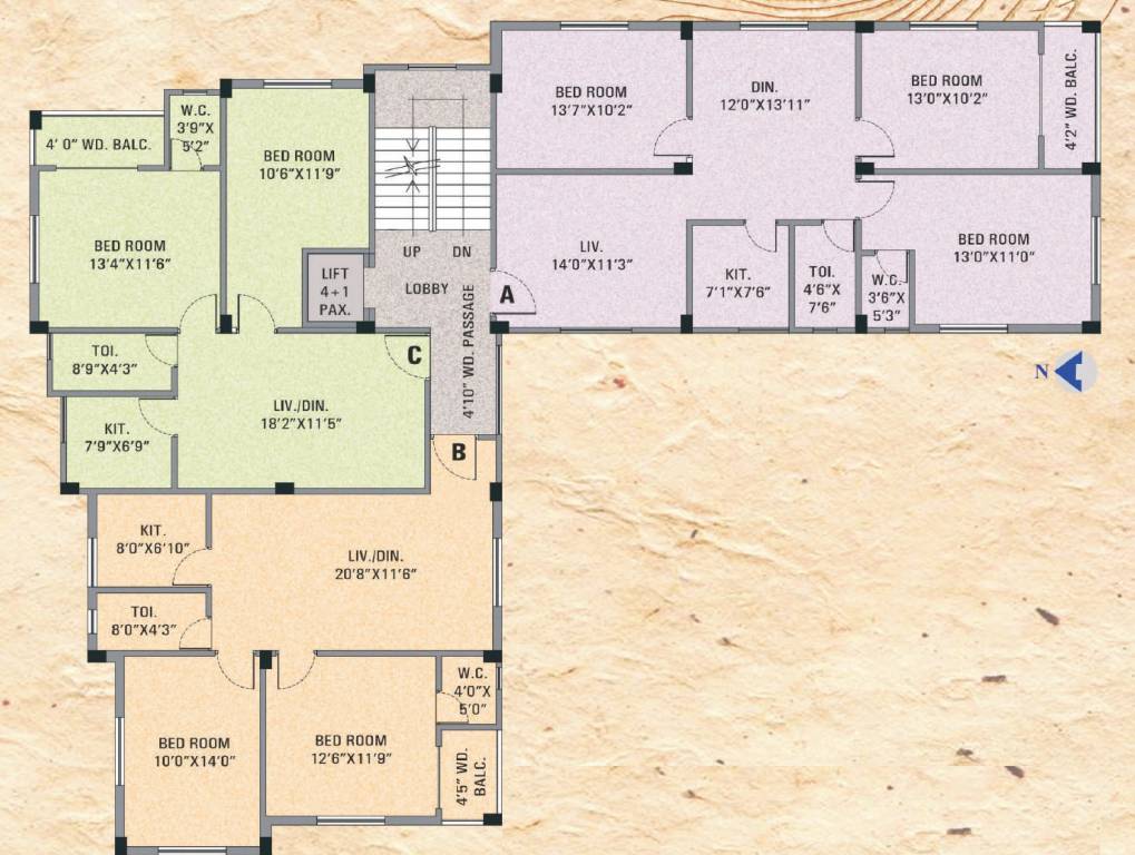  aakhay Block C Cluster Plan From 1st To 4th Floor