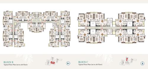 Block B And Block C Cluster Plan from 1st to 7th Floor garden Block B And Block C Cluster Plan from 1st to 7th Floor