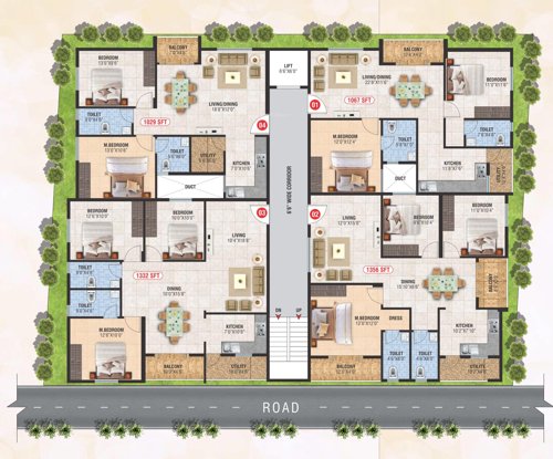  joshith-enclave Joshith Enclave Cluster Plan from 1st to 4th Floor