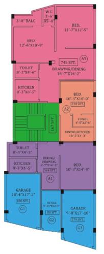  sukh-aloye-apartment Sukh Aloye Apartment Cluster Plan for ground Floor