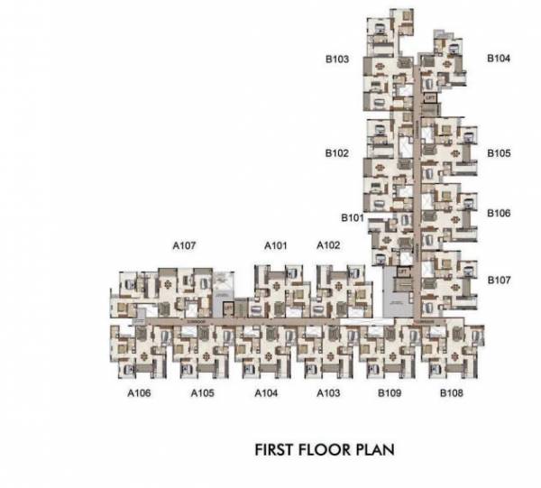  estilo Block 1 Cluster Plan For 1st Floor