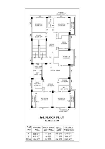  tirupati-niwas Tirupati Niwas Cluster Plan for 3rd Floor
